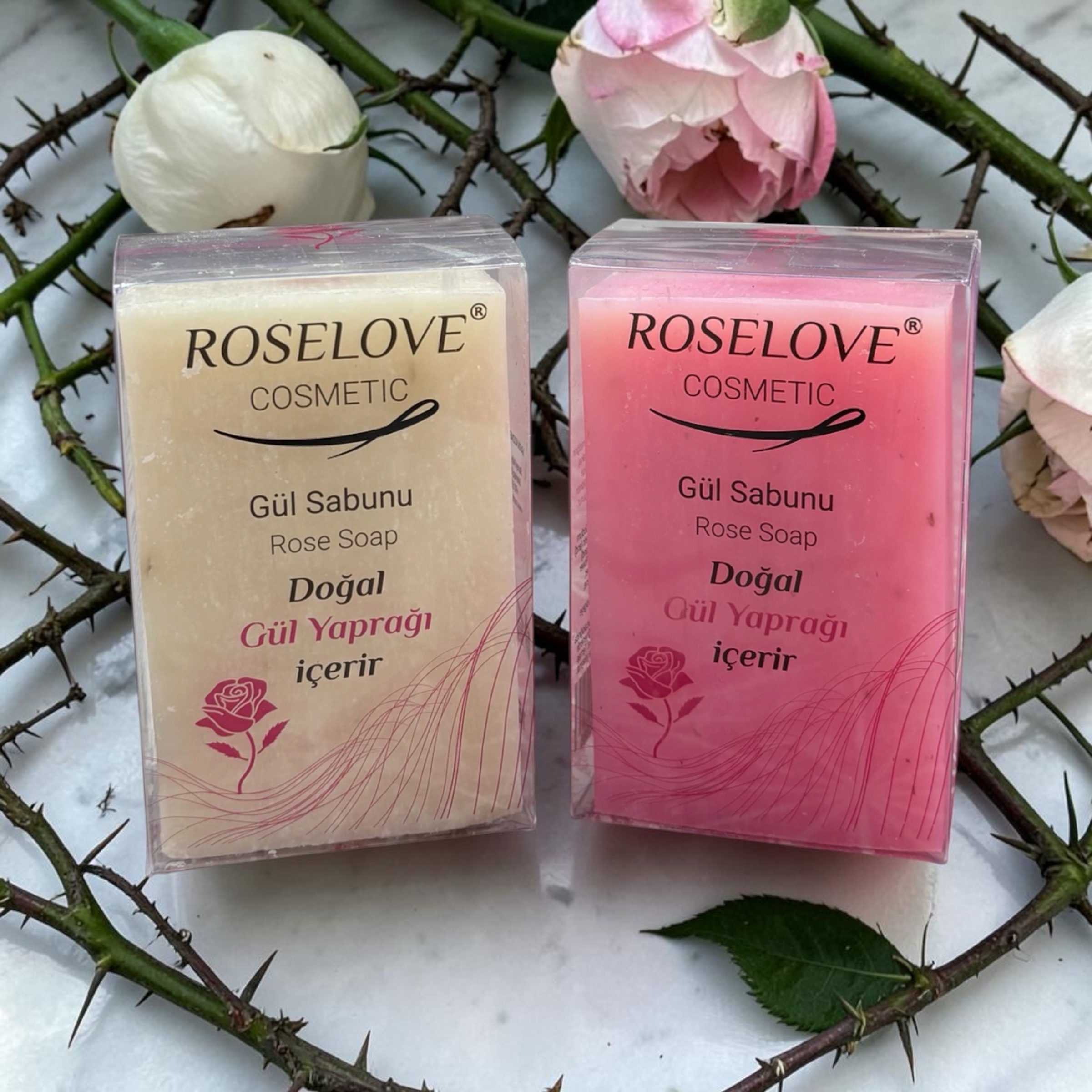 Rose Love Gül Sabunu Şeffaf kutu 150gr