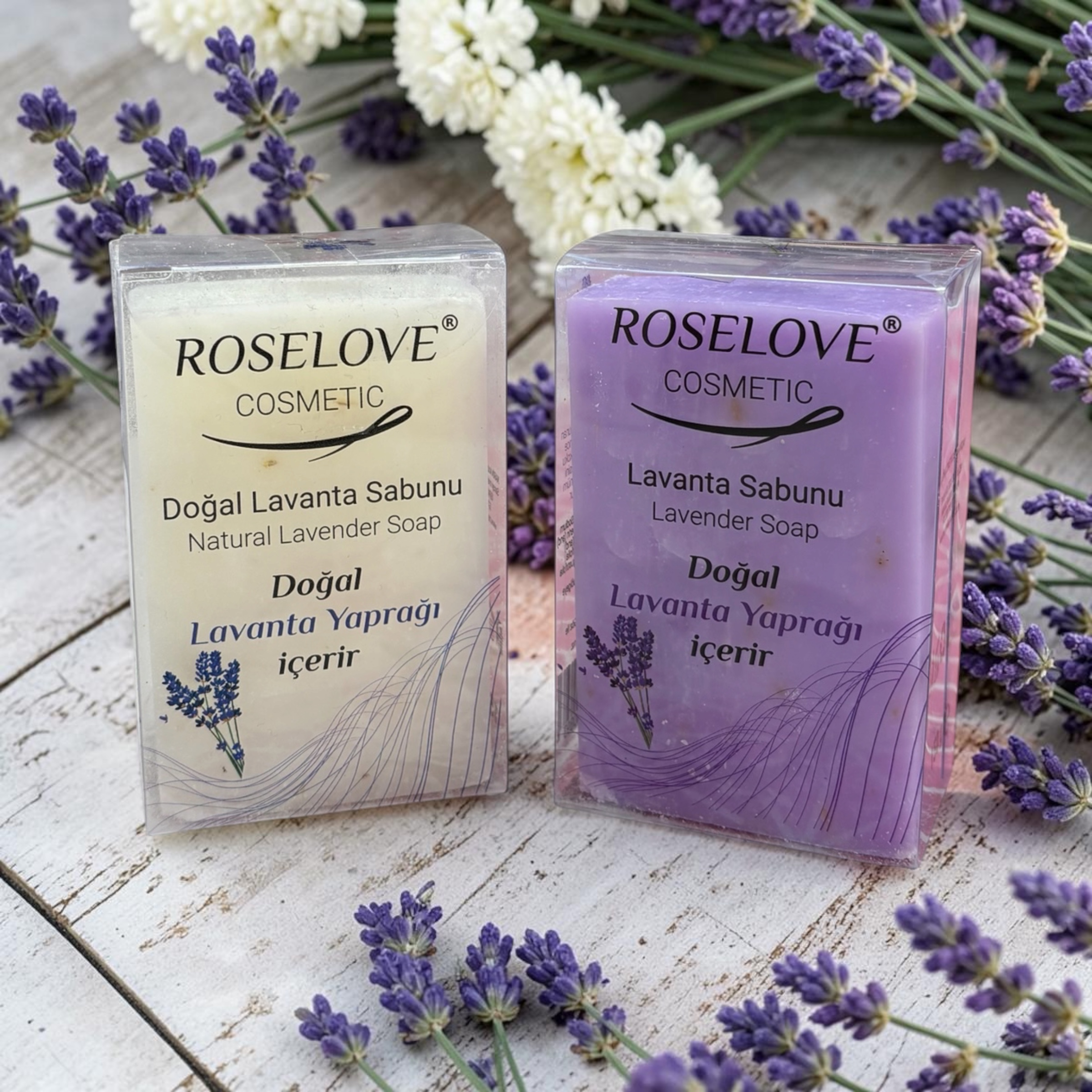 Rose Love Lavanta Sabunu Şeffaf kutu 150gr