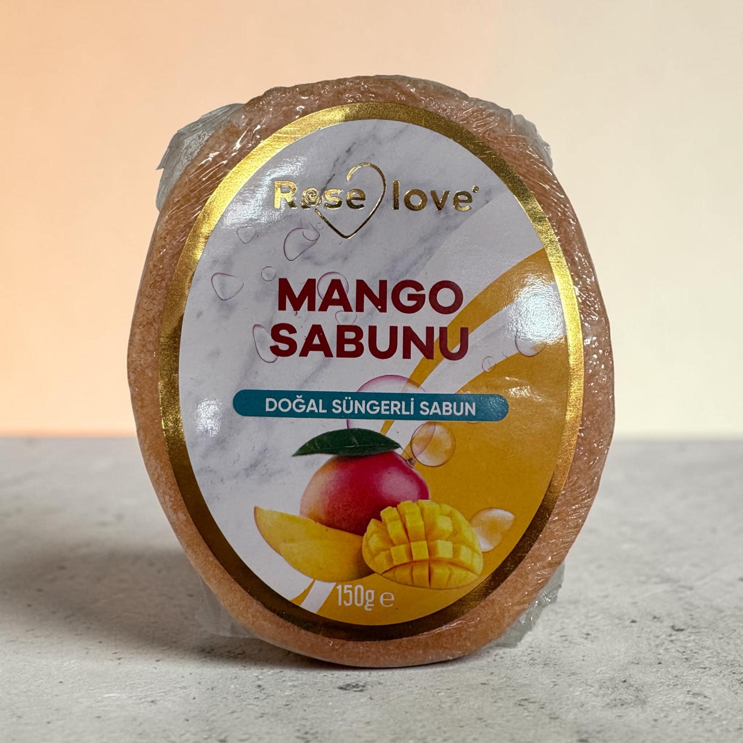 Rose Love Doğal Süngerli Mangolu Sabun 150gr